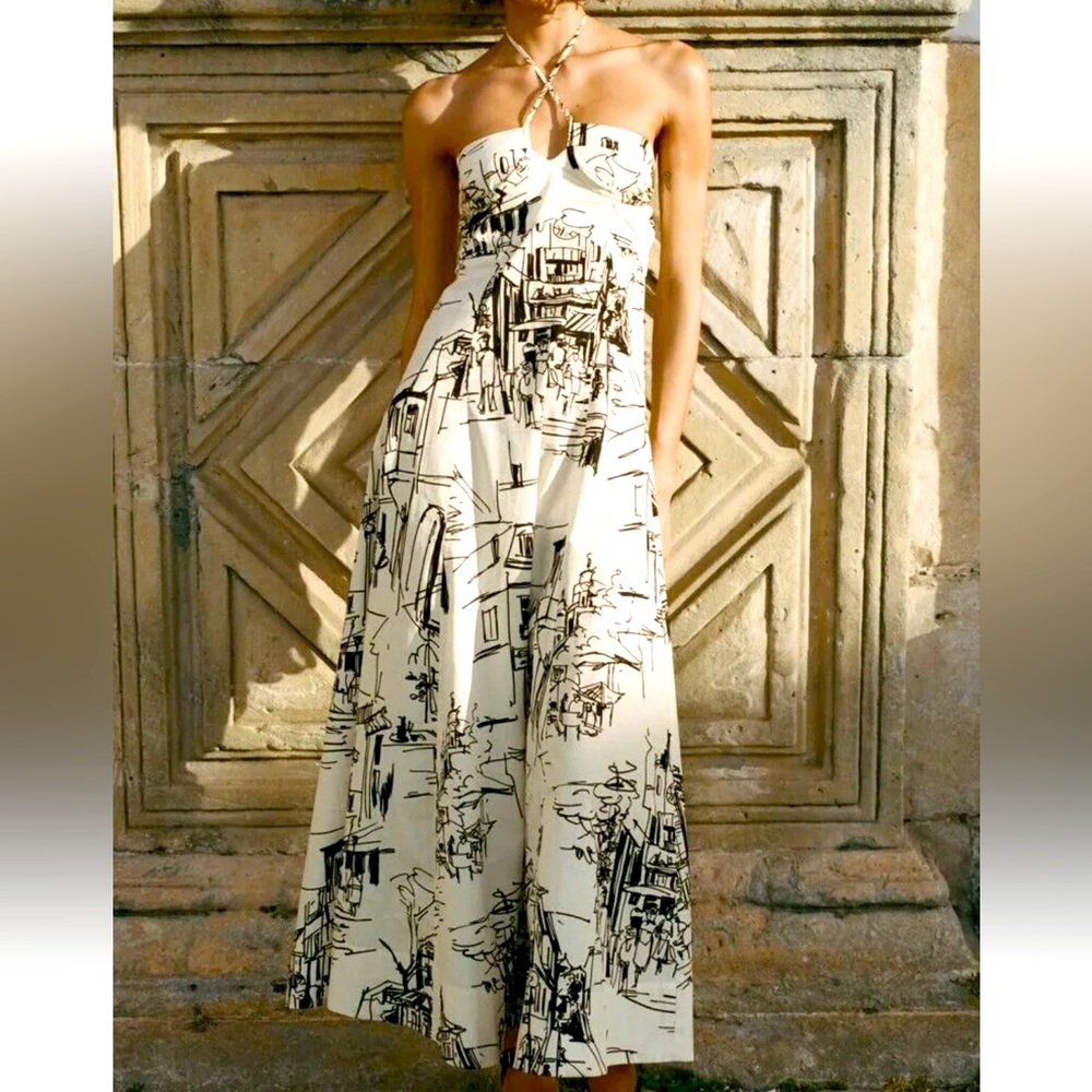 NWT- LIMITED EDITION PRINTED MIDI DRESS